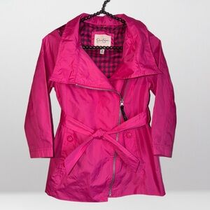 Jessica Simpson Fuchsia Hooded Trench Coat RainCoat Girls Size 6X